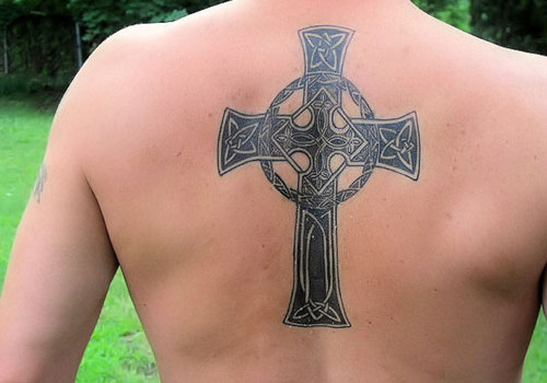 christian back tattoos